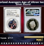 NGC NGC 2015 Marvel Captin America Colorized Avengers Age of Uitron 1oz .999 Silver $2  Niue Commera