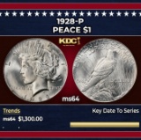 1928-p Peace Dollar $1 ms64 SEGS
