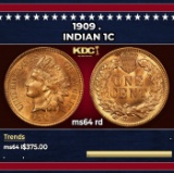 1909 Indian Cent . 1c Grades ms64 rd