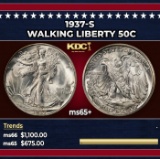 1937-s Walking Liberty Half Dollar 50c ms65+ SEGS