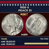 1935-s Peace Dollar $1 ms65+ SEGS