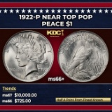 1922-p Peace Dollar Near Top Pop $1 ms66+ SEGS