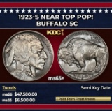 1923-s Buffalo Nickel Near Top Pop! 5c ms65+ SEGS