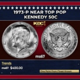 1973-p Kennedy Half Dollar Near Top Pop 50c ms67 SEGS