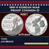 1991-P Korean War Proof Modern Commem Dollar $1 pr70 dcam SEGS