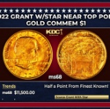 1922 Grant w/Star Gold Commem Dollar Near Top Pop! 1 ms68 SEGS