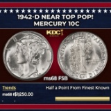 1942-d Mercury Dime Near Top Pop! 10c ms68 FSB SEGS
