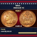 1904 Indian Cent . 1c ms66 rd SEGS