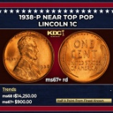 1938-p Lincoln Cent Near Top Pop 1c ms67+ rd SEGS