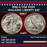 1936-s Walking Liberty Half Dollar TOP POP! 50c ms67+ SEGS