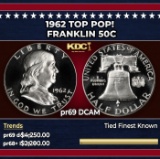 1962 Proof Franklin Half Dollar TOP POP! 50c pr69 DCAM SEGS