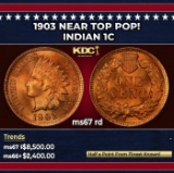 1903 Indian Cent Near Top Pop! 1c ms67 rd SEGS