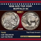 1938-d/d Buffalo Nickel TOP POP! 5c ms68 SEGS