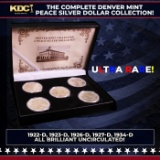 ULTRA RARE Complete Denver Mint Peace Silver dollar Collection! 5 Coins 1922-d, 23-d, 26-d, 27-d, 34