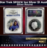 NGC NGC 2015-p Star Trek SPOCK 1oz Silver $1 Australlian Tuvalu Proof pr70 dcam NGC