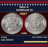 1904-p Morgan Dollar $1 Grades ms64