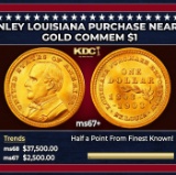 1903 McKinley Louisiana Purchase Gold Commem Dollar Near Top Pop! 1 ms67+ SEGS