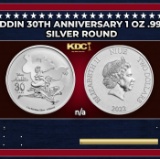 2022 Disney Aladdin 30th Anniversary 1 oz .999 Silver $2 Niue