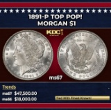 1891-p Morgan Dollar TOP POP! $1 ms67 SEGS