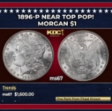 1896-p Morgan Dollar Near Top Pop! $1 ms67 SEGS
