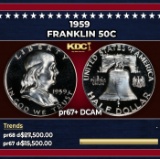 1959 Proof Franklin Half Dollar 50c pr67+ DCAM SEGS