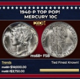 1940-p Mercury Dime TOP POP! 10c ms68+ FSB SEGS