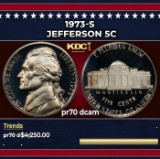 1973-s Proof Jefferson Nickel 5c pr70 dcam SEGS