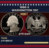1990-s Proof Washington Quarter 25c pr70 dcam SEGS