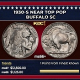 1930-s Buffalo Nickel Near Top Pop 5c ms66+ SEGS