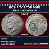 1972-p Ty 3 Eisenhower Dollar TOP POP! $1 ms66+ SEGS