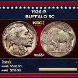 1926-p Buffalo Nickel 5c Grades ms65+