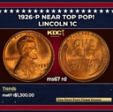 1926-p Lincoln Cent Near Top Pop! 1c ms67 rd SEGS