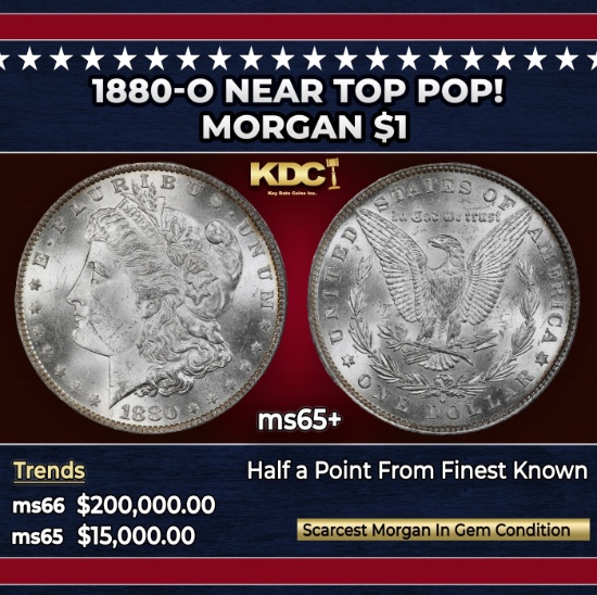 1880-o Morgan Dollar Near Top Pop! $1 ms65+ SEGS