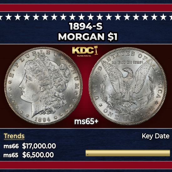 1894-s Morgan Dollar $1 ms65+ SEGS