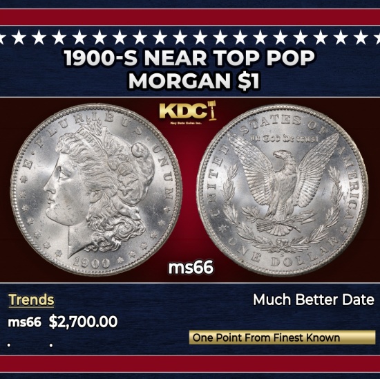 1900-s Morgan Dollar Near Top Pop $1 ms66 SEGS
