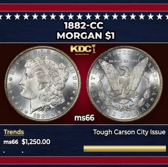 1882-cc Morgan Dollar $1 ms66 SEGS