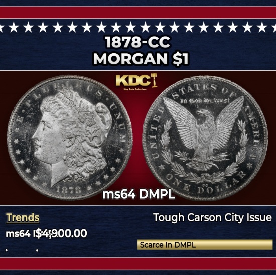 1878-cc Morgan Dollar $1 ms64 DMPL SEGS
