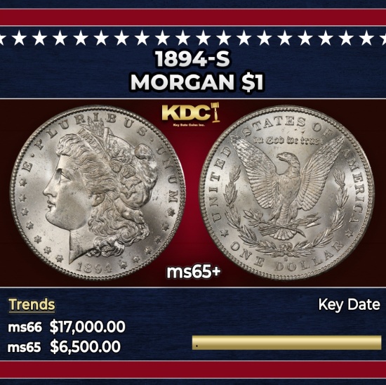 1894-s Morgan Dollar $1 ms65+ SEGS