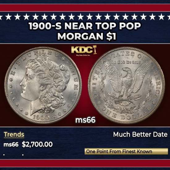 1900-s Morgan Dollar Near Top Pop $1 ms66 SEGS