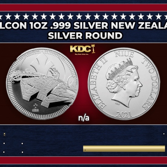 2021 Star Wars Millennium Falcon 1oz .999 Silver New Zealand $2 Niue Commerative Coin Grades Ungrade