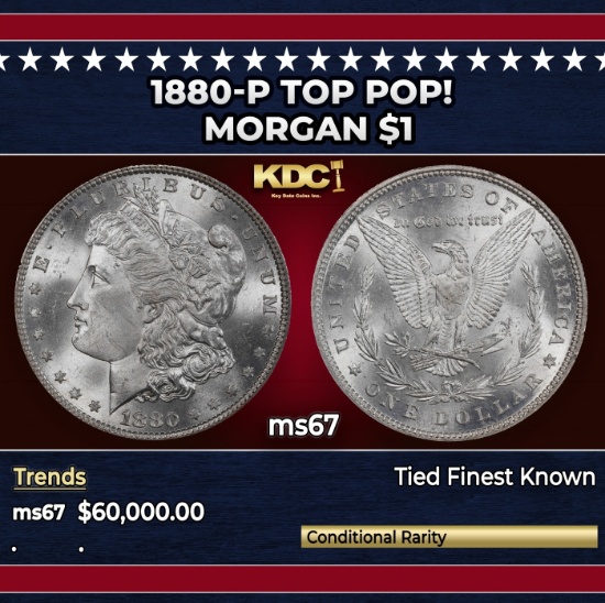 1880-p Morgan Dollar TOP POP! $1 ms67 SEGS