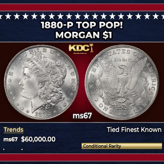 1880-p Morgan Dollar TOP POP! $1 ms67 SEGS