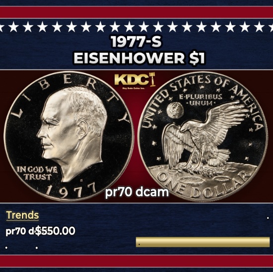 1977-s Proof Eisenhower Dollar $1 pr70 dcam SEGS