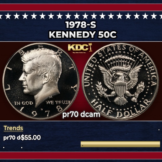 1978-s Proof Kennedy Half Dollar 50c pr70 dcam SEGS