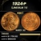 1924-p Lincoln Cent 1c Grades Gem+ Unc RD