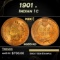 1901 Indian Cent . 1c Grades ms65 rd