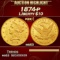 1874-p Gold Liberty Eagle $10 ms63 USCG