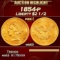 1854-p Gold Liberty Quarter Eagle $2 1/2 ms63 USCG