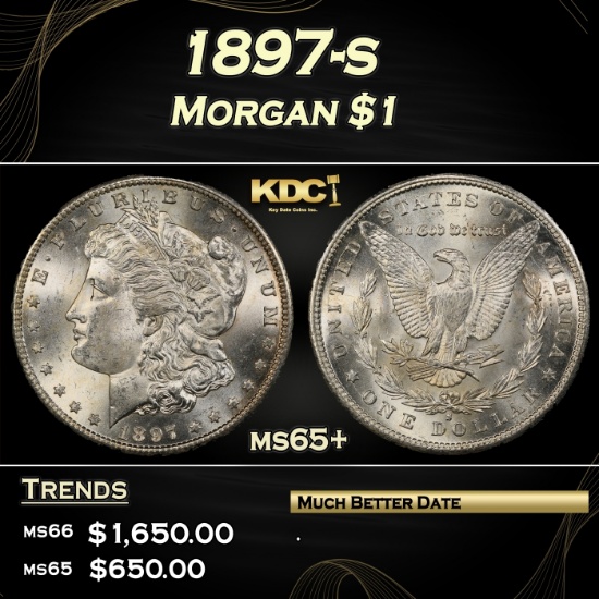 1897-s Morgan Dollar $1 ms65+ SEGS