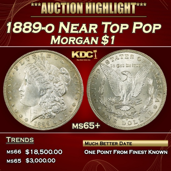 1889-o Morgan Dollar Near Top Pop $1 ms65+ SEGS